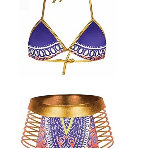 Other - Women's tribal print cutout halter neck bathing suit